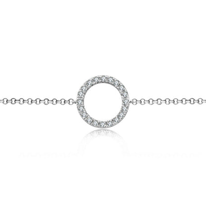 18k Gold Round Shape Diamond Bracelet with Gray Tassel - Genevieve Collection