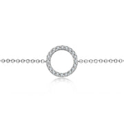 18k Gold Round Shape Diamond Bracelet with Gray Tassel - Genevieve Collection