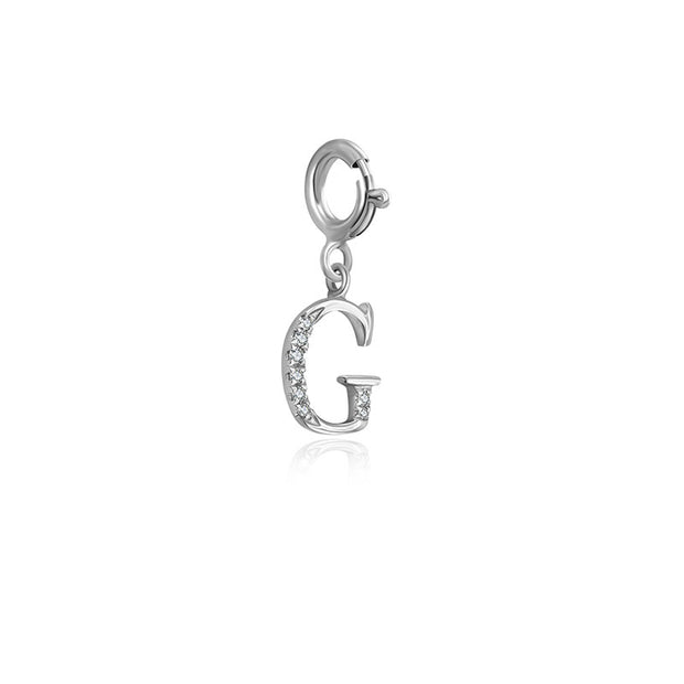 18k Gold Letter "G" Diamond Charms - Genevieve Collection
