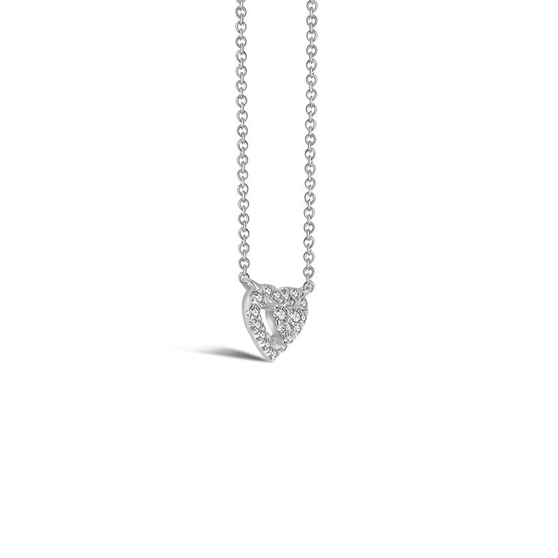 18k Gold Heart Shape Diamond Necklace - Genevieve Collection