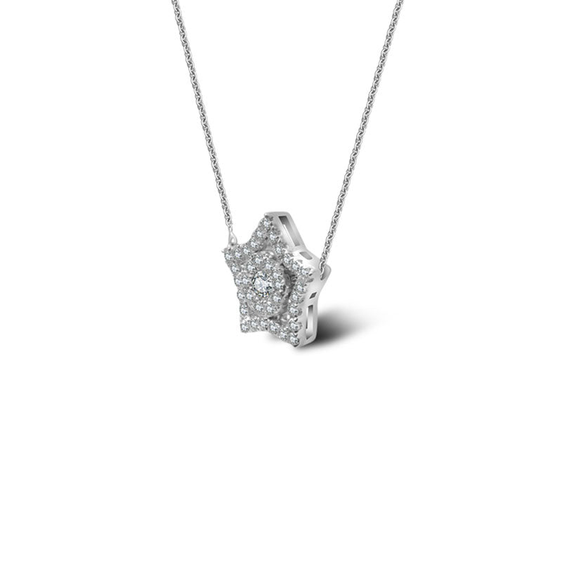 18k Gold Star Shape Diamond Necklace - Genevieve Collection