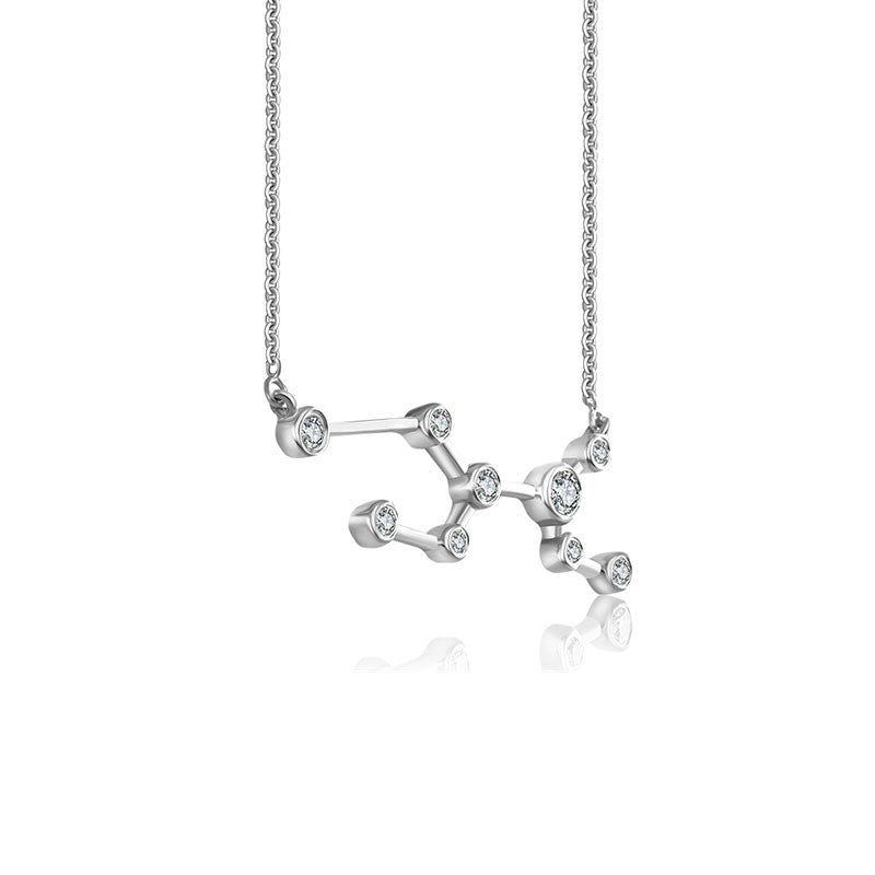 Virgo Zodiac Constellation Necklace 18k Gold & Diamond - Genevieve Collection