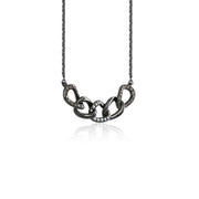 18k Gold Chain Shape Black Diamond Necklace With Black Gold - Genevieve Collection