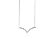 18k Gold Double Curve Diamond Necklace - Genevieve Collection