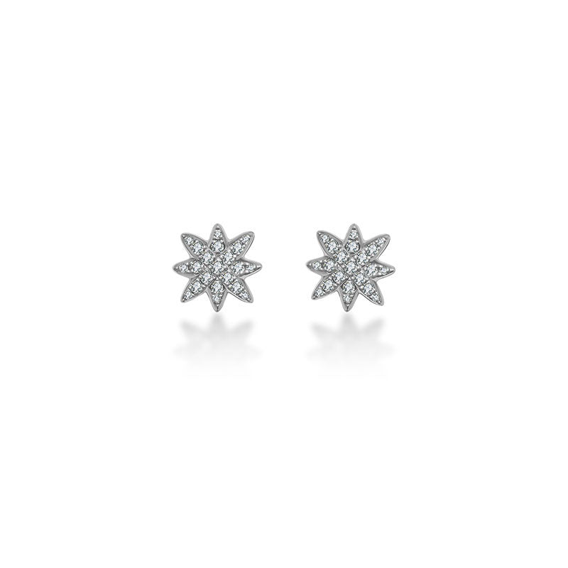 18k Gold Star Diamond Earring - Genevieve Collection