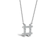 18k Gold Hashtag Shape Diamond Necklace - Genevieve Collection