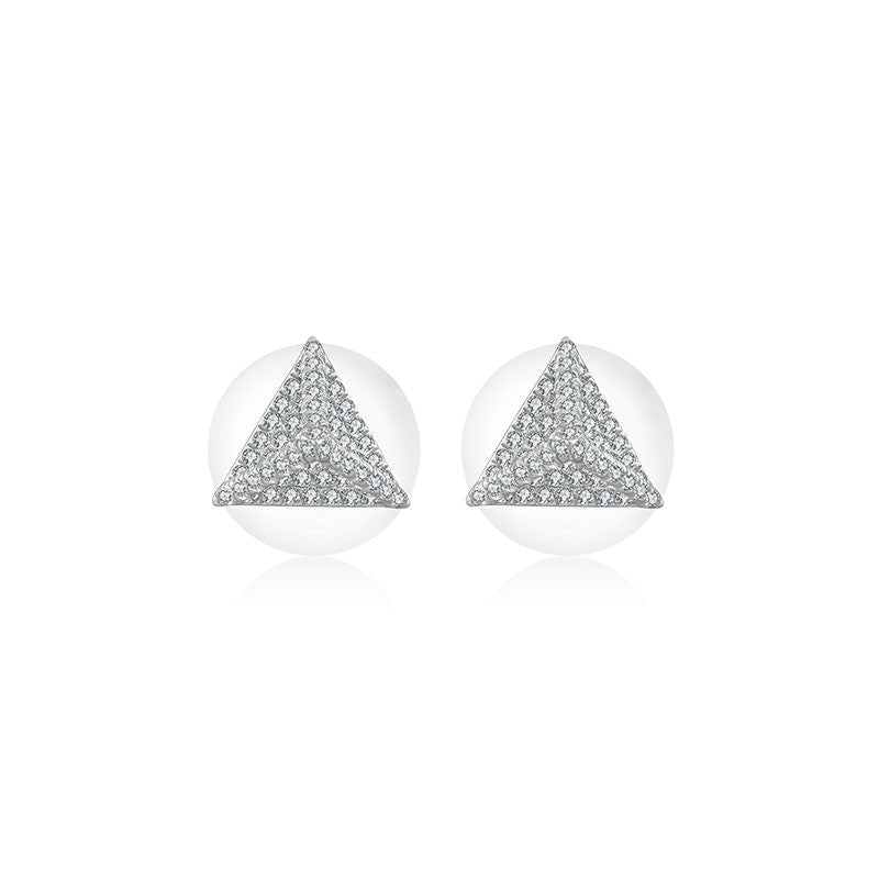 18k Gold Tetrahedron Diamond Earring - Genevieve Collection