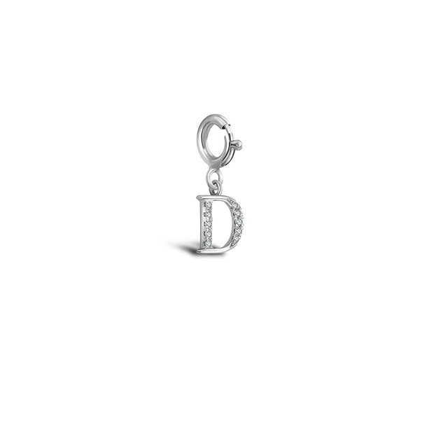 18k Gold Letter "D" Diamond Charms - Genevieve Collection
