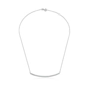 18k Gold Long Curve Diamond Necklace - Genevieve Collection