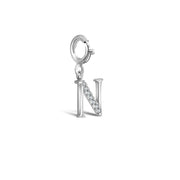 18k Gold Letter "N" Diamond Charms - Genevieve Collection