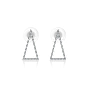 18k Gold Hollow Isosceles Triangle Diamond Earring - Genevieve Collection