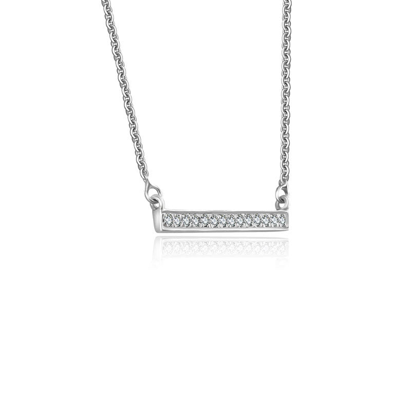 18k Gold Rectangle Diamond Necklace - Genevieve Collection