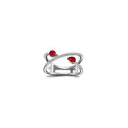 18k Gold Ruby Arrow Spiral Diamond Ring - Genevieve Collection