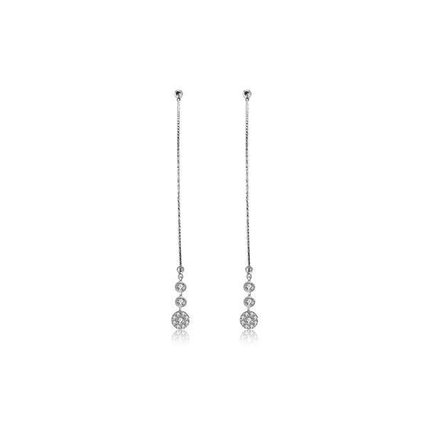 18k Gold Wire Style Hoop Diamond Earring with Titanium - Genevieve Collection