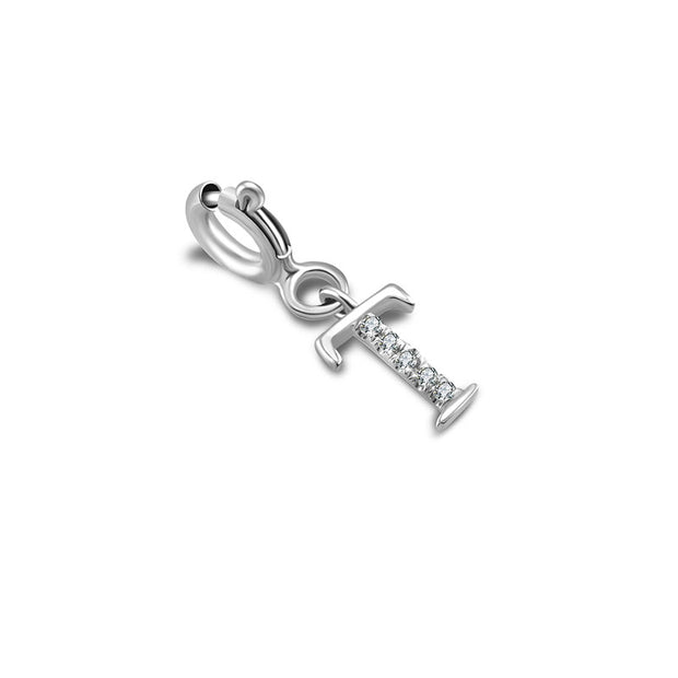 18k Gold Letter "T" Diamond Charms - Genevieve Collection