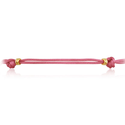 18k Gold Pink Tassel Bracelet with Gold Beads - Genevieve Collection