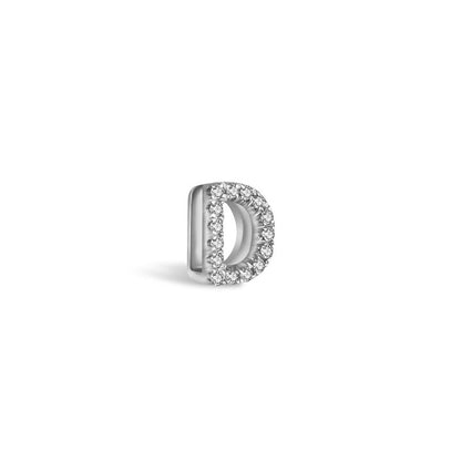 18k Gold Initial Letter "D" Diamond Pandent + Necklace - Genevieve Collection