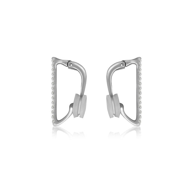 18k Gold Vertical Line Diamond Ear Cuff - Genevieve Collection