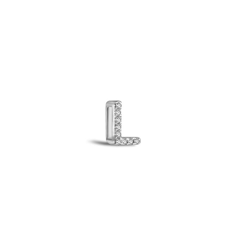 18k Gold Initial Letter "L" Diamond Pandent + Necklace - Genevieve Collection