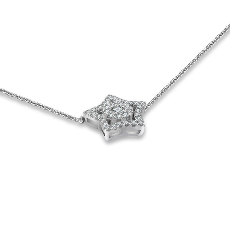 18k Gold Star Shape Diamond Necklace - Genevieve Collection