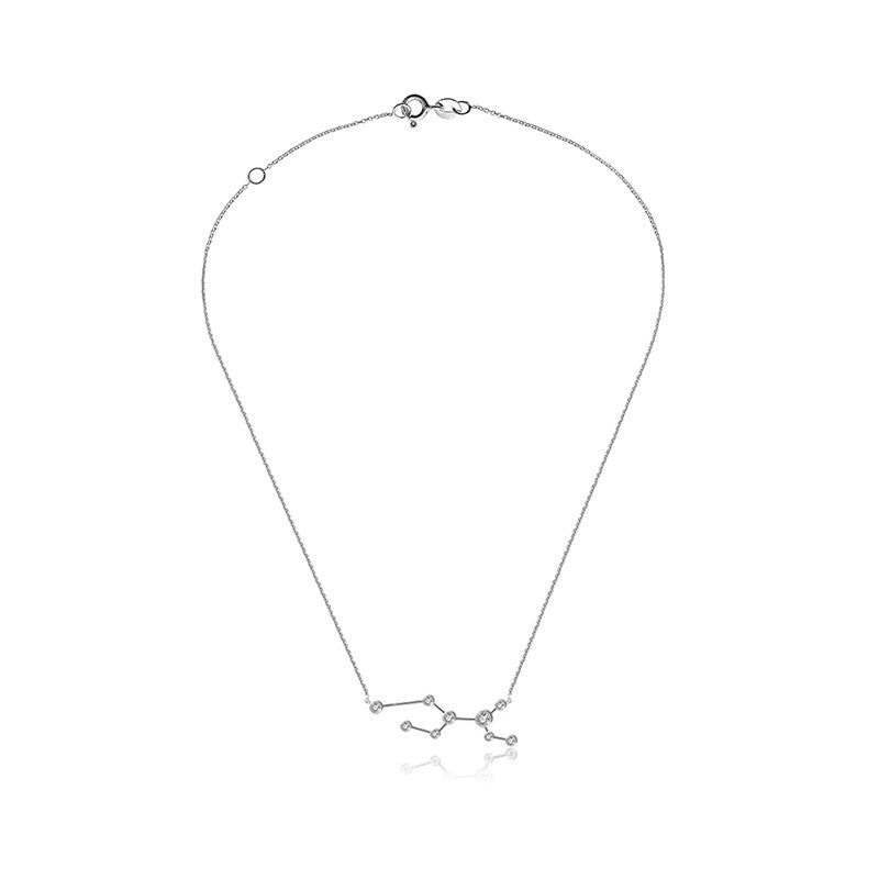 Virgo Zodiac Constellation Necklace 18k Gold & Diamond - Genevieve Collection