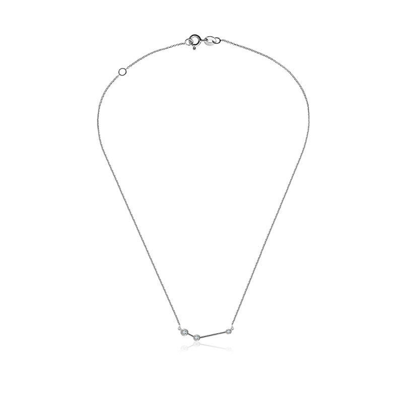 Aries Zodiac Constellation Necklace 18k Gold & Diamond - Genevieve Collection