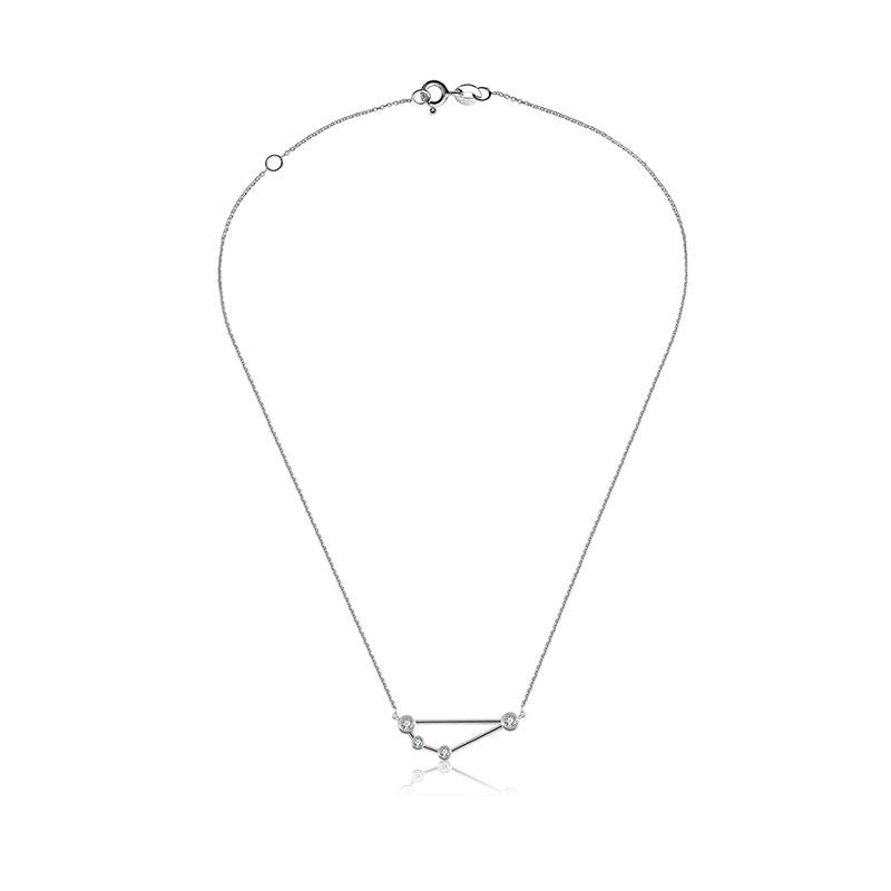 Capricorn Zodiac Constellation Necklace 18k Gold & Diamond - Genevieve Collection