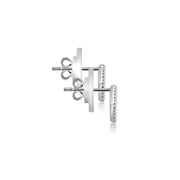 18k Gold Hollow Pentagon Diamond Earring - Genevieve Collection