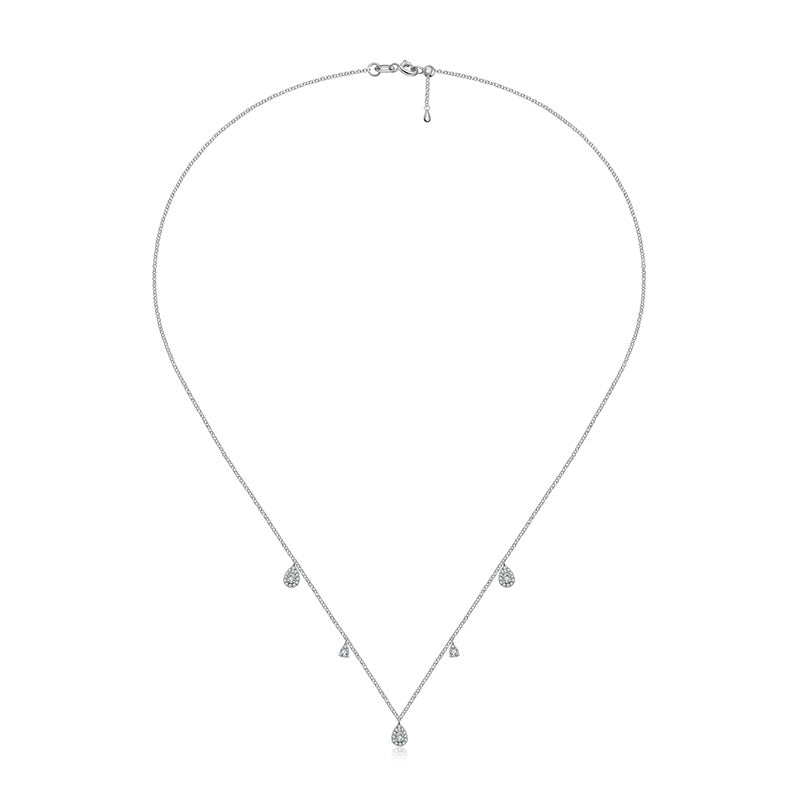 18k Gold Drop Shape Diamond Necklace / Choker - Genevieve Collection