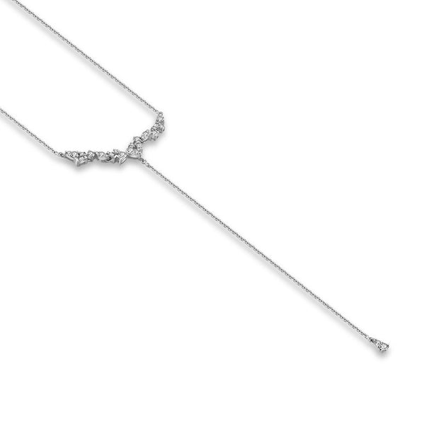 18k Gold irregular Shape Dangling Diamond Necklace - Genevieve Collection