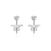 18k Gold Single Diamond Stud Earring With Six Claw Setting - Genevieve Collection