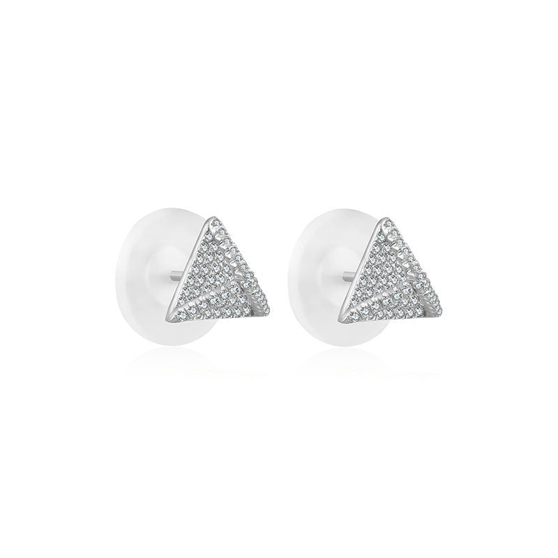 18k Gold Tetrahedron Diamond Earring - Genevieve Collection