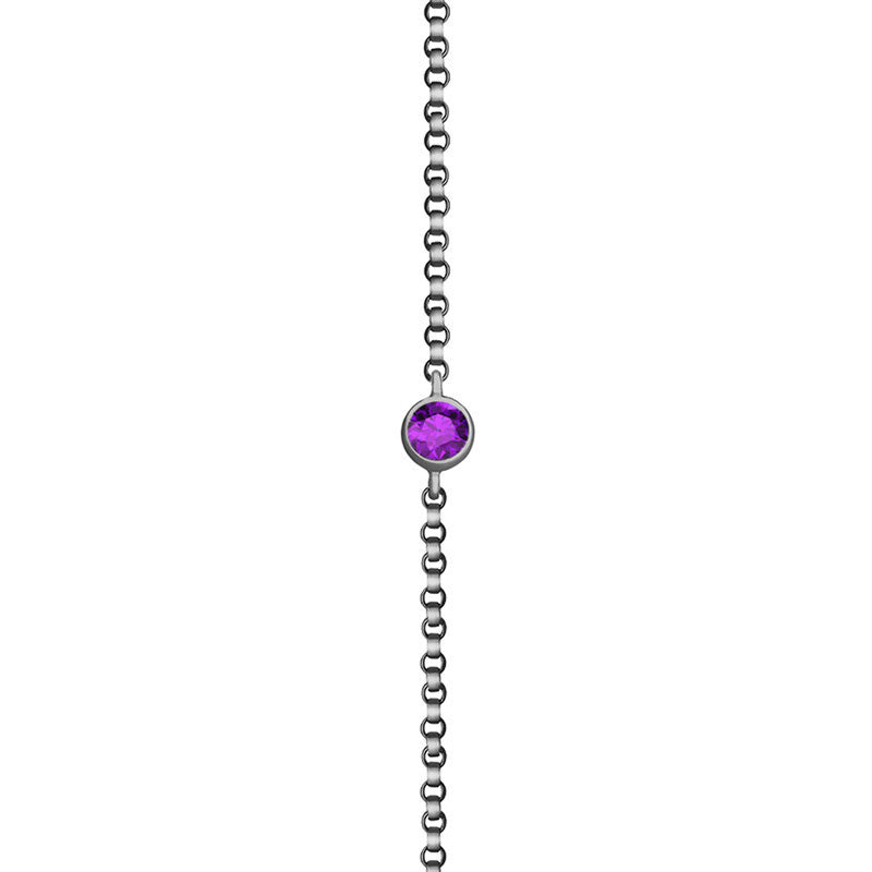 18k Gold February Birthstone Amethyst Bracelet - Genevieve Collection