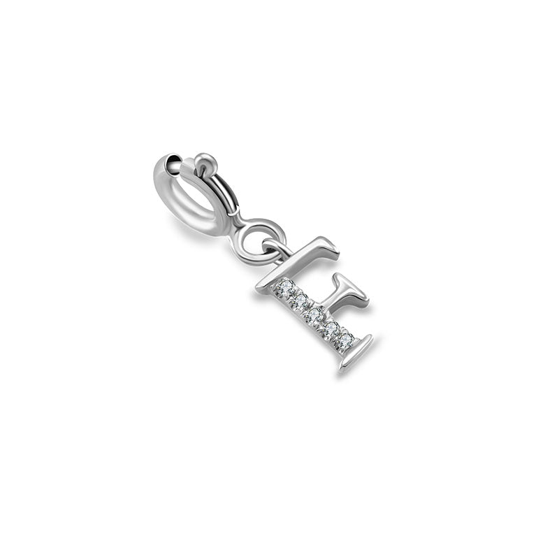 18k Gold Letter "F" Diamond Charms - Genevieve Collection