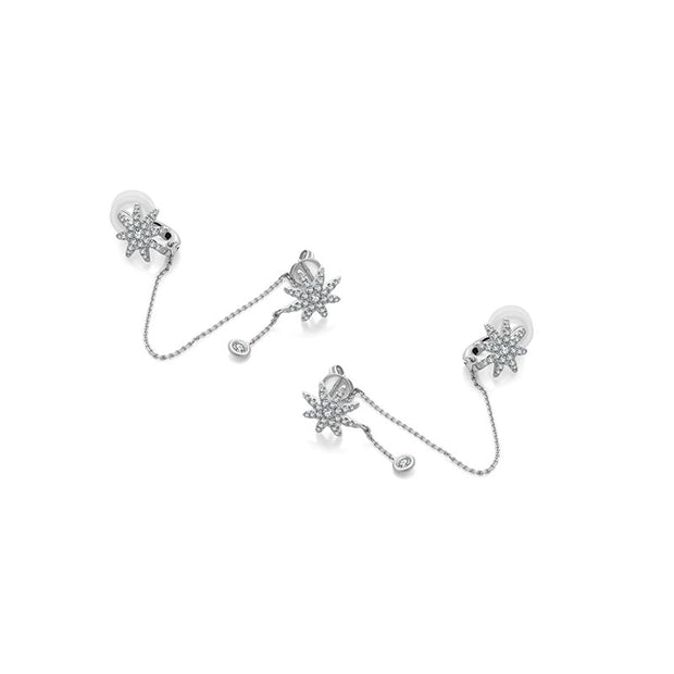 18k Gold Star Shape Diamond Ear Cuff & Earring - Genevieve Collection