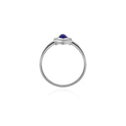 18k Gold Hexagonal Shape Lapis Diamond Ring - Genevieve Collection