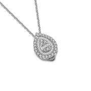 18k Gold 2 ways Drop Shape Diamond Necklace - Genevieve Collection