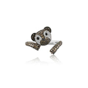 18k Gold Bear Shape Diamond Open Ring - Genevieve Collection