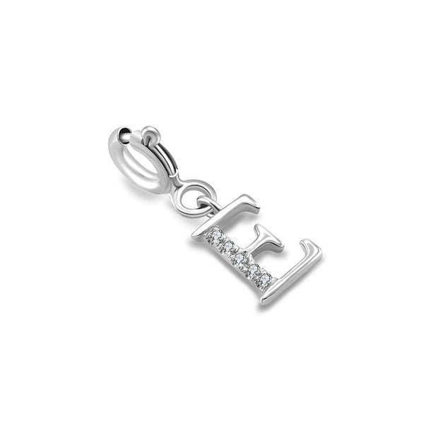 18k Gold Letter "E" Diamond Charms - Genevieve Collection