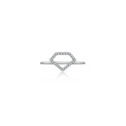 18k Gold Hollow Diamond Shape Diamond Ring - Genevieve Collection
