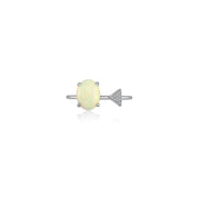 18k Gold Opal Open Diamond Ring With Arrow Shape - Genevieve Collection