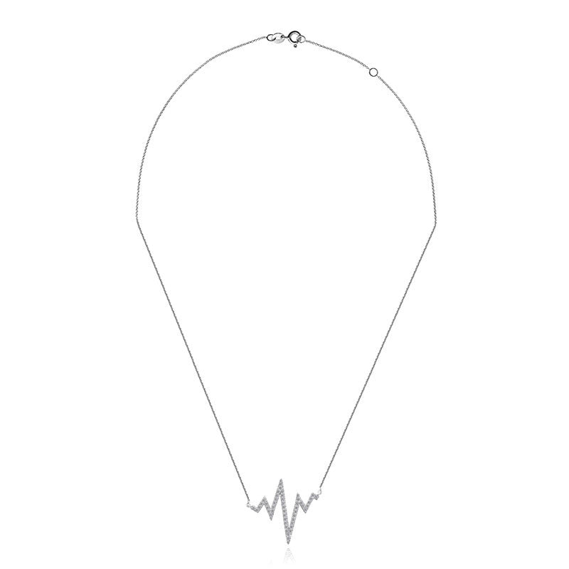 18k Gold Heartbeat Diamond Necklace - Genevieve Collection