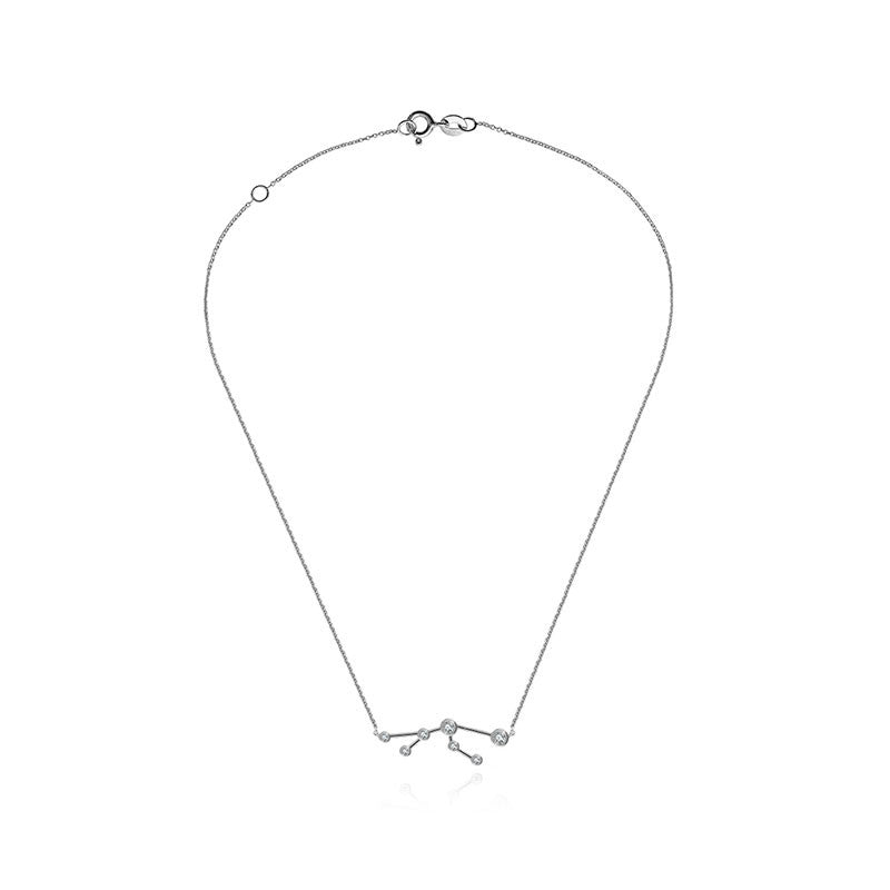 Taurus Zodiac Constellation Necklace 18k Gold & Diamond - Genevieve Collection