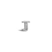 18k Gold Initial Letter "J" Diamond Pandent + Necklace - Genevieve Collection