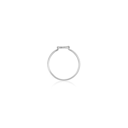 18k Gold Hollow Round Pave Diamond Ring - Genevieve Collection