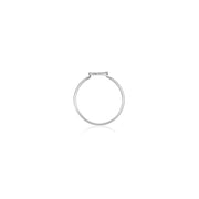 18k Gold Hollow Round Pave Diamond Ring - Genevieve Collection
