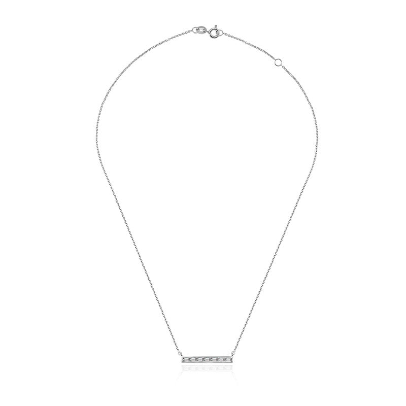 18k Gold Line Shape with Rectangle Diamond Necklace - Genevieve Collection