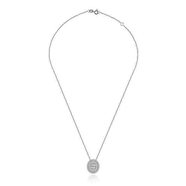 18k Gold 2 ways Round Diamond Necklace - Genevieve Collection