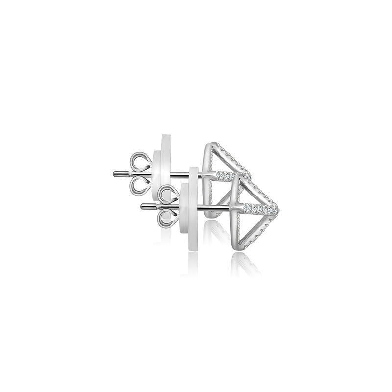 18k Gold Tetrahedron Diamond Earring - Genevieve Collection