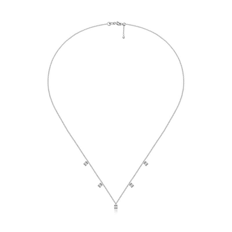 18k Gold Square Shape Diamond Necklace / Choker - Genevieve Collection